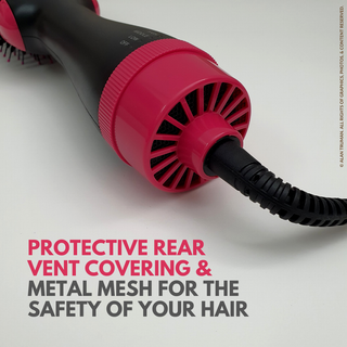 Salon-quality pink blow brush by Alan Truman