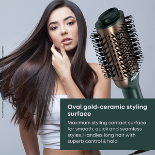 Salon-quality blow styling brush with travel storage