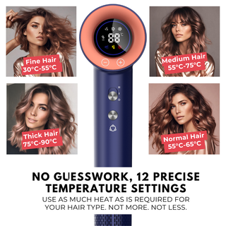 Alan Truman F09 Digital BLDC Motor Hair Dryer for everyday high-precision blow-drying & styling at home - Midnight Blue - Alan Truman