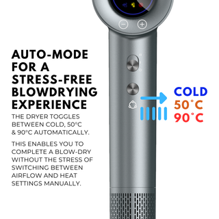 Alan Truman F09 Digital BLDC Motor Hair Dryer for everyday high precision blow-drying & styling at home - Metallic Grey - Alan Truman