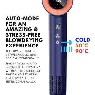 Alan Truman F09 Digital BLDC Motor Hair Dryer for everyday high-precision blow-drying & styling at home - Midnight Blue - Alan Truman