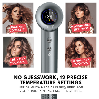 Alan Truman F09 Digital BLDC Motor Hair Dryer for everyday high precision blow-drying & styling at home - Metallic Grey - Alan Truman