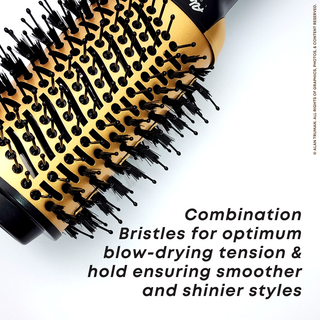 Compact ceramic hot air blow dryer brush
