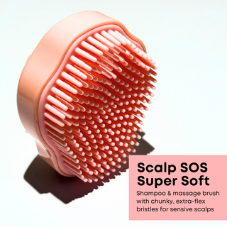 Shop - Alan Truman Scalp SOS Super-soft Shampoo & Massage Brush with chunky, extra-flex bristles for sensitive scalp - Pink