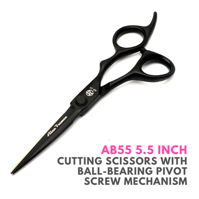 Alan Truman AB-55 Ball-bearing 5.5 inches Black Matt Hair Cutting Scissors