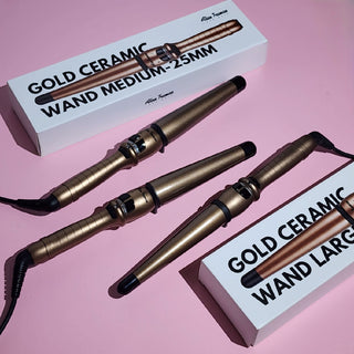 Alan Truman Gold Medium Conical Ceramic Curling Wand (25-13mm) - Alan Truman