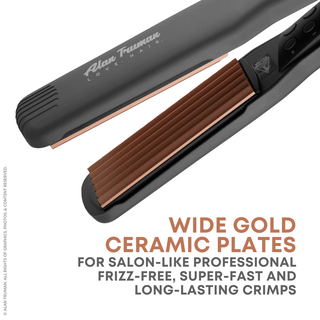 Alan Truman Wide Gold Ceramic Plates Hair Crimper - Alan Truman