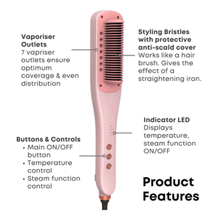 Buy - Alan Truman Steam Styler Hair Straightening Brush for thick, coarse and curly hair