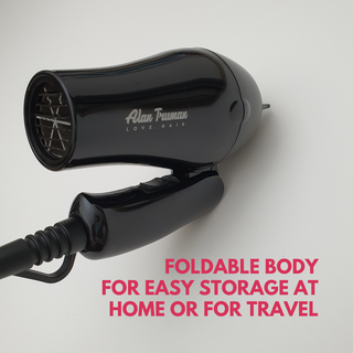 Alan Truman Black Mini Hair Dryer (1100 Watts DC Motor) - Alan Truman