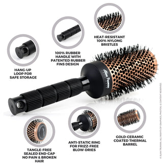 Alan Truman Gold Ceramic Blow Drying Brush (Medium) - Alan Truman