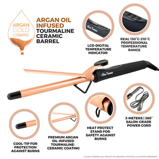 Alan Truman 19mm Argan Gold Ceramic Hair Curler - Alan Truman