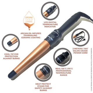 Alan Truman Argan Gold Large Conical Curling Wand (32-19mm) - Alan Truman