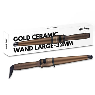 Alan Truman Gold Large Conical Tourmaline Ceramic Curling Wand - Alan Truman