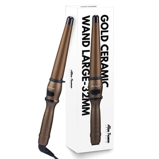 Alan Truman Gold Large Conical Tourmaline Ceramic Curling Wand - Alan Truman