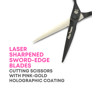 Alan Truman AB-55 Ball-bearing 5.5 inches Black Matt Hair Cutting Scissors - Alan Truman