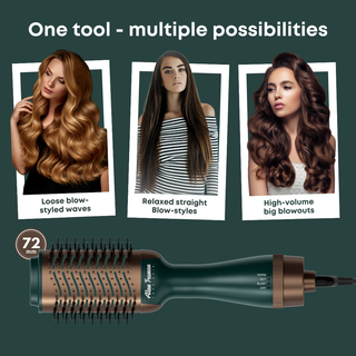 Buy - Alan Truman Blow dryer Brush with Storage & Travel Case Jade Green-Gold for easy blowdrying, blow styling and haircare