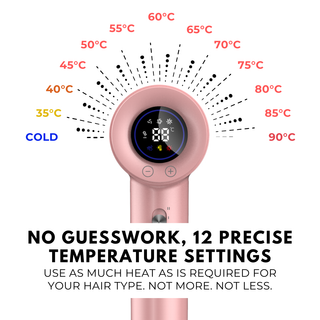Alan Truman F09 Digital BLDC Motor Hair Dryer for everyday high-precision blow-drying & styling at home - Pastel Pink - Alan Truman