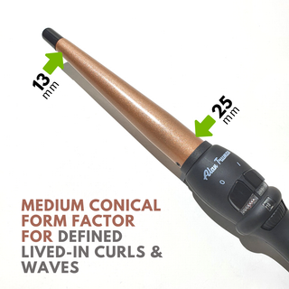 Alan Truman Argan Gold Medium Conical Curling Wand (25-13mm) - Alan Truman
