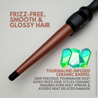 Alan Truman Tourmaline Ceramic Curling Wand (25-13mm) - Alan Truman