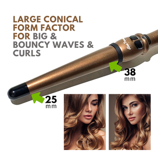 Buy - Alan Truman Gold X Large Conical Ceramic Curling Wand (38-25mm)