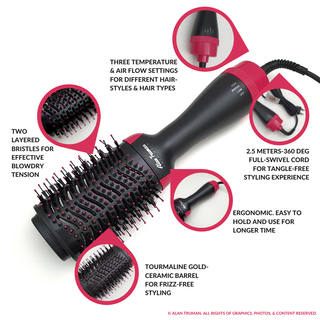 Alan Truman Pink Blow Brush for salon blowouts
