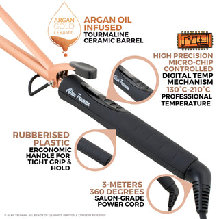 Alan Truman 19mm Argan Gold Ceramic Hair Curler - Alan Truman