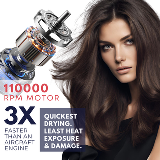 Alan Truman F09 Digital BLDC Motor Hair Dryer for everyday high-precision blow-drying & styling at home - Midnight Blue - Alan Truman