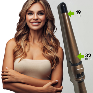 Alan Truman Gold Large Conical Ceramic Curling Wand (32-19mm) - Alan Truman