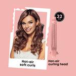 Alan Truman Big Volumiser Set for Easy Blowdrying, Curling, Waving & Blow Styling at home - Pastel Pink