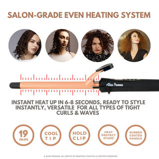 Alan Truman 19mm Argan Gold Ceramic Hair Curler - Alan Truman