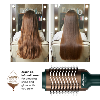Buy - Alan Truman Blow dryer Brush with Storage & Travel Case Jade Green-Gold for easy blowdrying, blow styling and haircare
