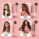 Alan Truman Big Volumiser Set for Easy Blowdrying, Curling, Waving & Blow Styling at home - Pastel Pink