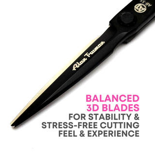 Alan Truman AB-55 Ball-bearing 5.5 inches Black Matt Hair Cutting Scissors - Alan Truman
