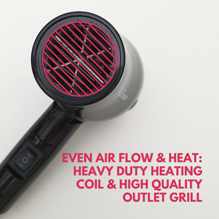 Alan Truman Black Mini Hair Dryer (1100 Watts DC Motor) - Alan Truman