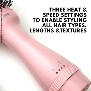 Lightweight pastel pink blow dryer brush