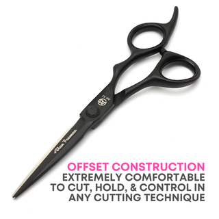 Alan Truman AB-55 Ball-bearing 5.5 inches Black Matt Hair Cutting Scissors - Alan Truman