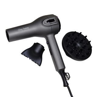 Alan Truman Force 7799 Hair Dryer with Large Diffuser (2200 Watts) + Gold Ceramic Blowdrying Brush - Medium - Alan Truman