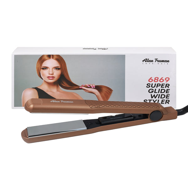 Alan Truman 6869 Super Glide 1.25 inch Wide Mirror Titanium Plates Hair Straightener