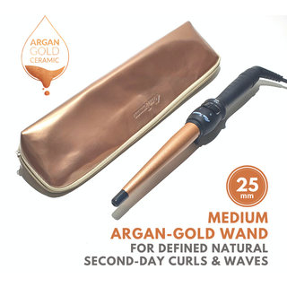 Alan Truman Argan Gold Medium Conical Curling Wand (25-13mm) - Alan Truman