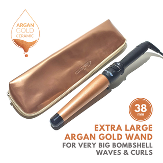 Alan Truman Argan Gold X Large Conical Curling Wand (38-25mm) - Alan Truman