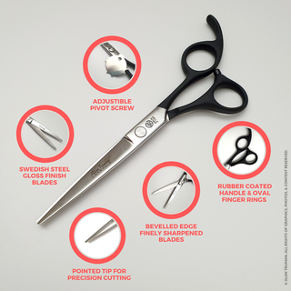 Alan Truman F160 Rubberised Handle Hair Cutting Scissor (6 inch)