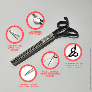 Alan Truman F138T Rubberised Handle Hair Thinning Scissors (5.5 inch)