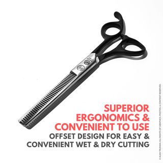 Alan Truman F138T Rubberised Handle Hair Thinning Scissors (5.5 inch)